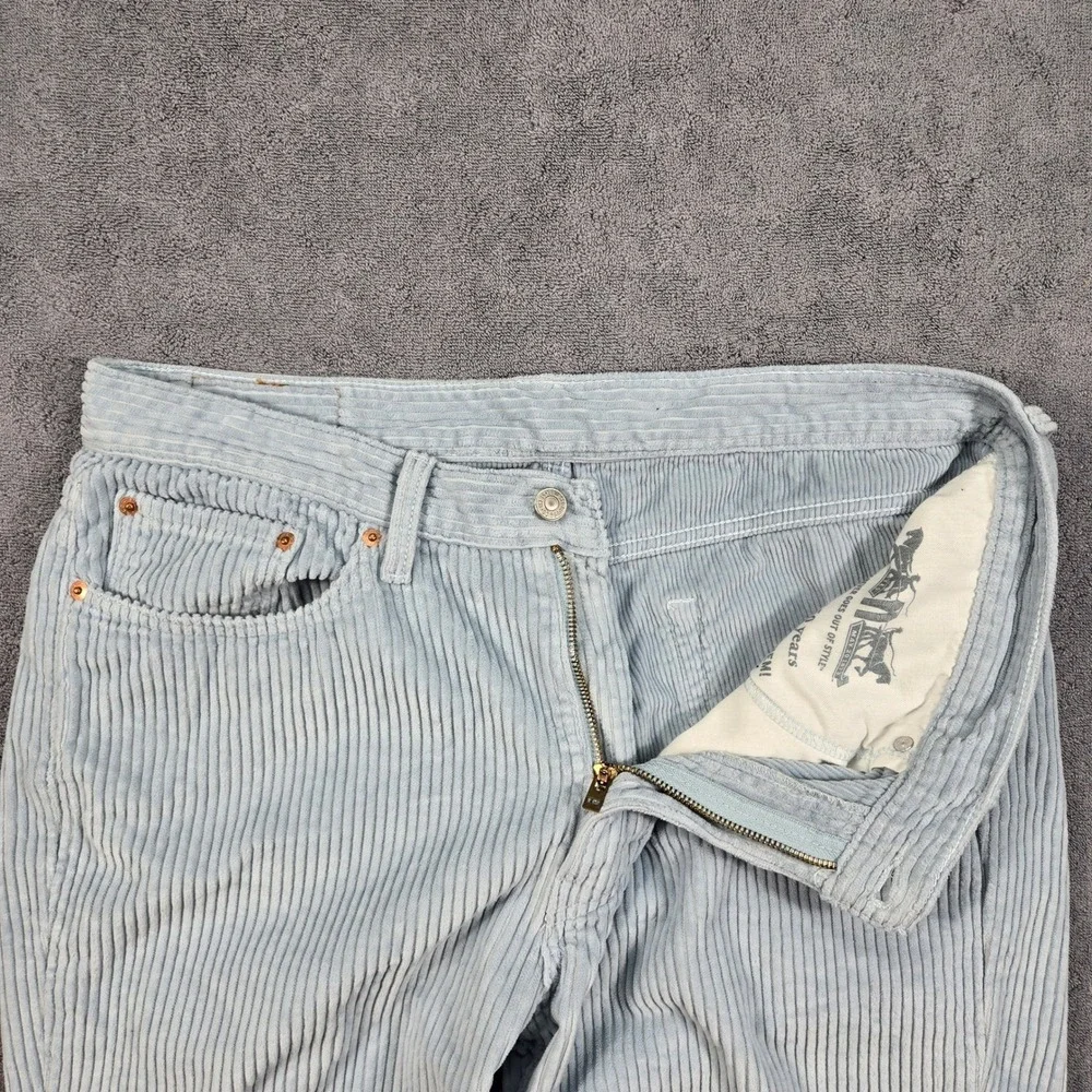 Levi's 514 Straight Fit Corduroy Pants‎ Mens 36x30 Blue Gray Light Wash Cords 36